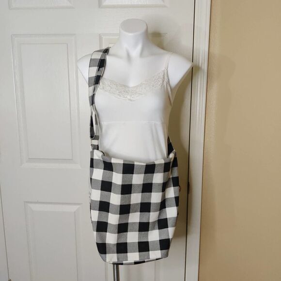 Steve Madden black/white plaid canvas bag - Picture 5 of 11